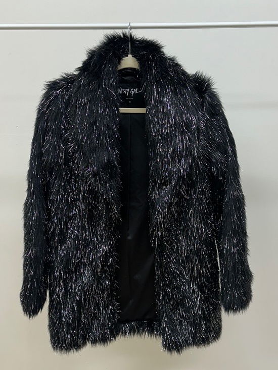 Nasty Gal Jackets & Blazers - Nasty Gal Black Shaggy Faux Fur Teddy Jacket